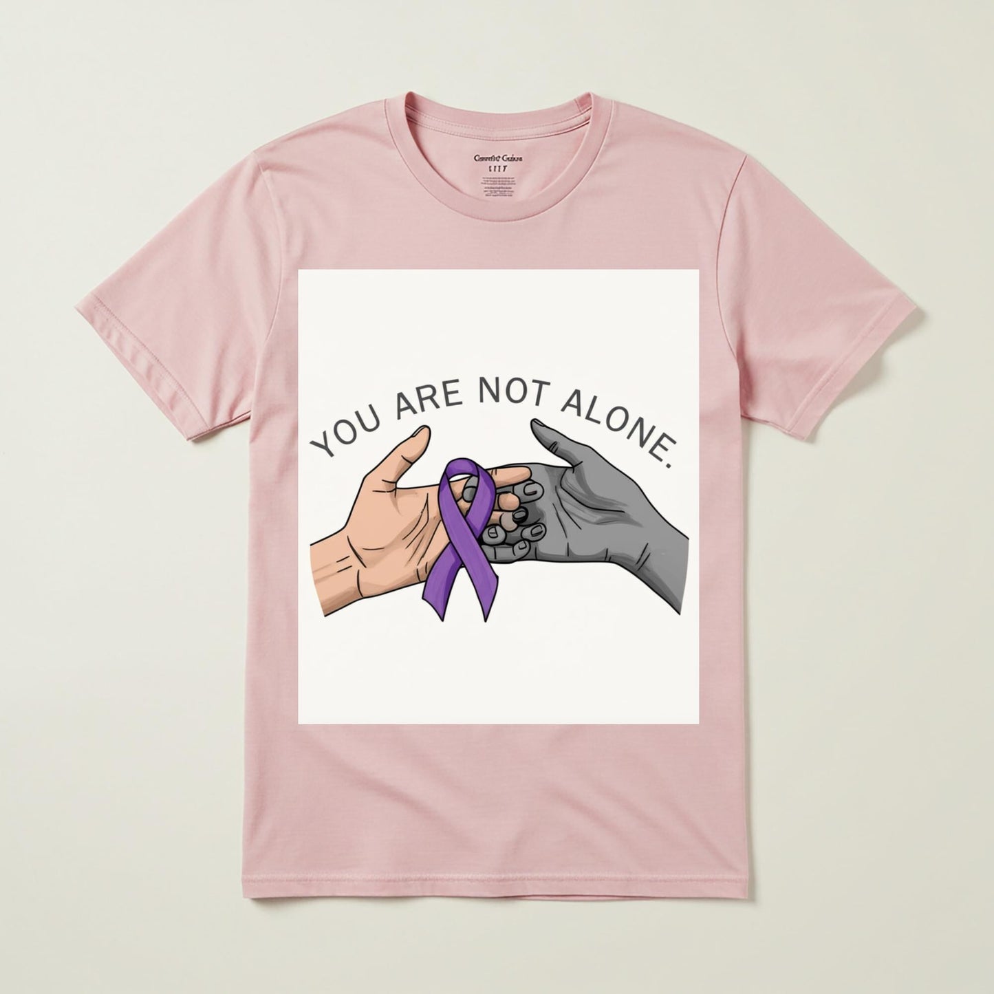 Unisex Garment-Dyed T-shirt | Purple Ribbon Awareness Tee | Mental Health Support | Chronic Illness Solidarity | You Are Not Alone Gift