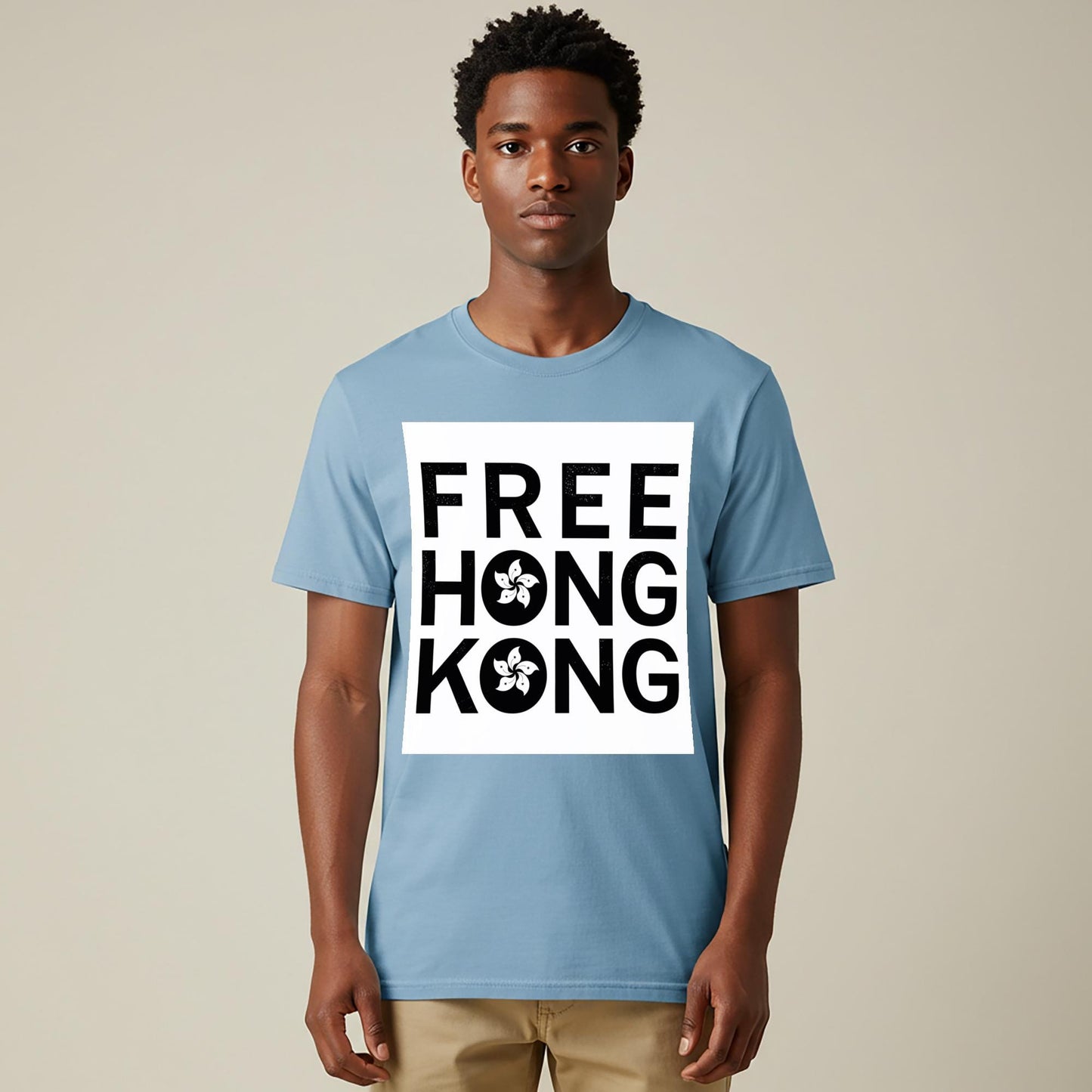 Free Hong Kong T-Shirt | Solidarity Bauhinia Flower Tee | Democracy Movement Apparel | Human Rights Activism Shirt | Unisex Garment Dyed Top