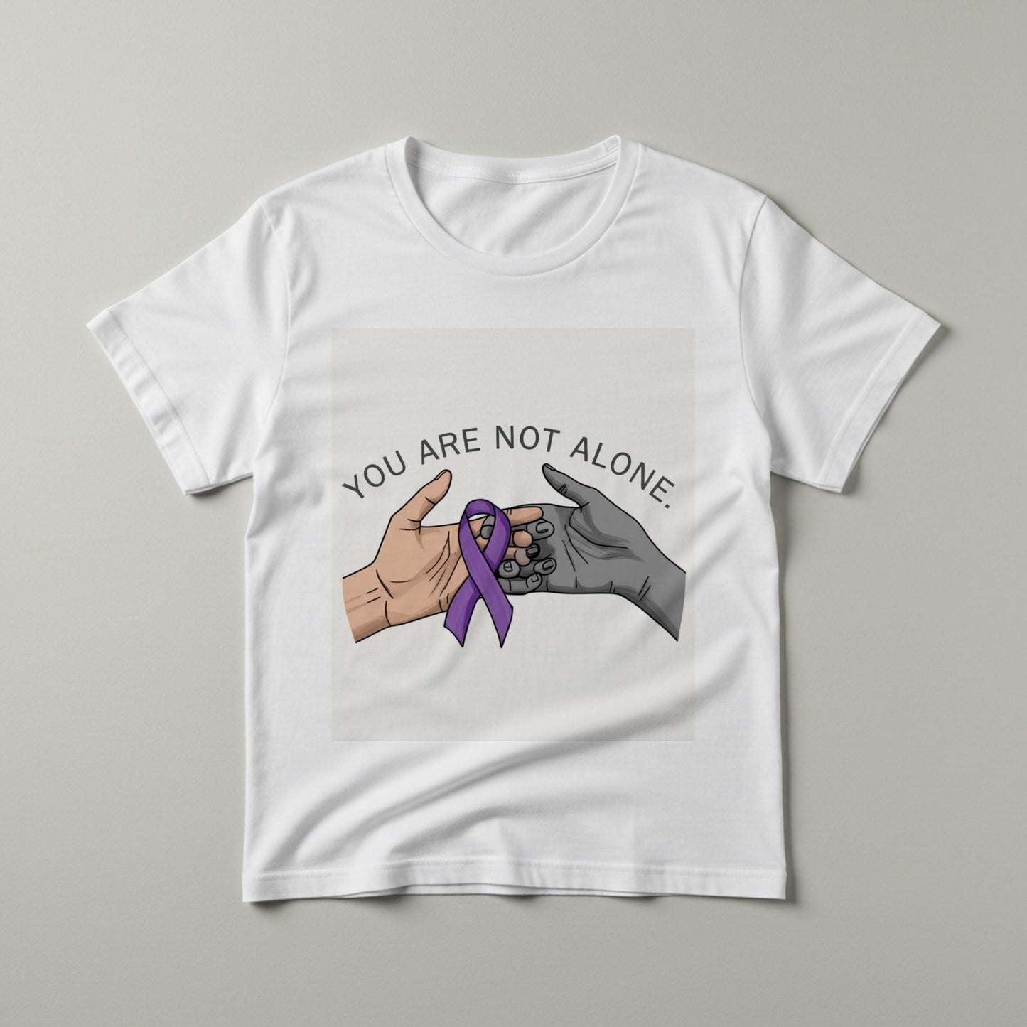 Unisex Garment-Dyed T-shirt | Purple Ribbon Awareness Tee | Mental Health Support | Chronic Illness Solidarity | You Are Not Alone Gift