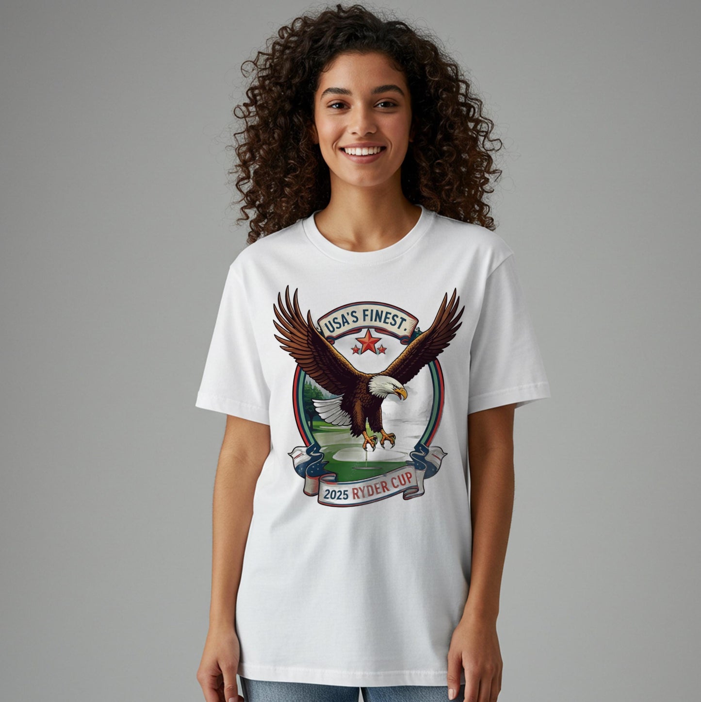USA's Finest Ryder Cup 2025 Unisex Garment-Dyed T-shirt | Patriotic Bald Eagle Golf Fan Apparel | Commemorative Tee Gift for Golfers & Fans
