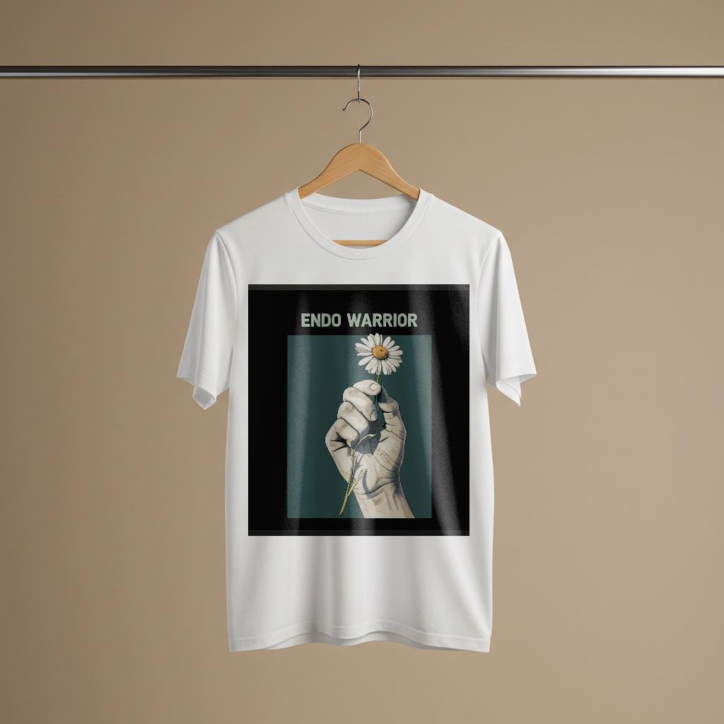 Endo Warrior T-shirt | Endometriosis Awareness Shirt | Chronic Illness Support Tee | Empowering Daisy Design | Unisex Garment-Dyed Gift