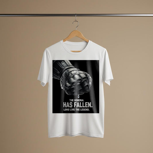 Fallen General Armored Gauntlet Unisex Garment-Dyed T-Shirt | Long Live The Legend Hero's Legacy Tribute Tee | Epic Fantasy Sci-Fi Gaming
