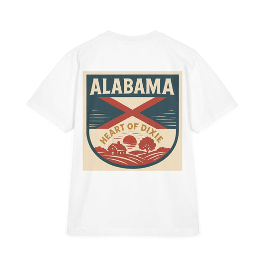 Heart of Dixie Unisex Vintage Drop-Shoulder T-Shirt - Back Print Only - 100% USA Cotton
