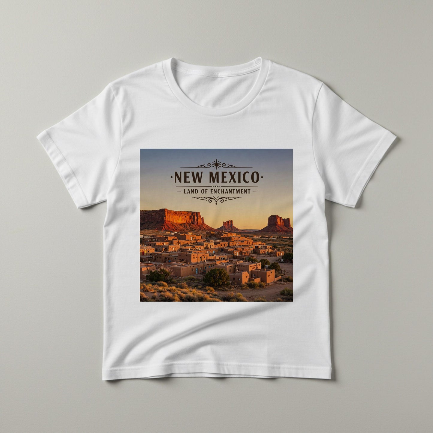 New Mexico Land of Enchantment T-Shirt | Southwestern Desert Landscape Tee | Vintage Style Travel Tee | State Pride Garment-Dyed Unisex