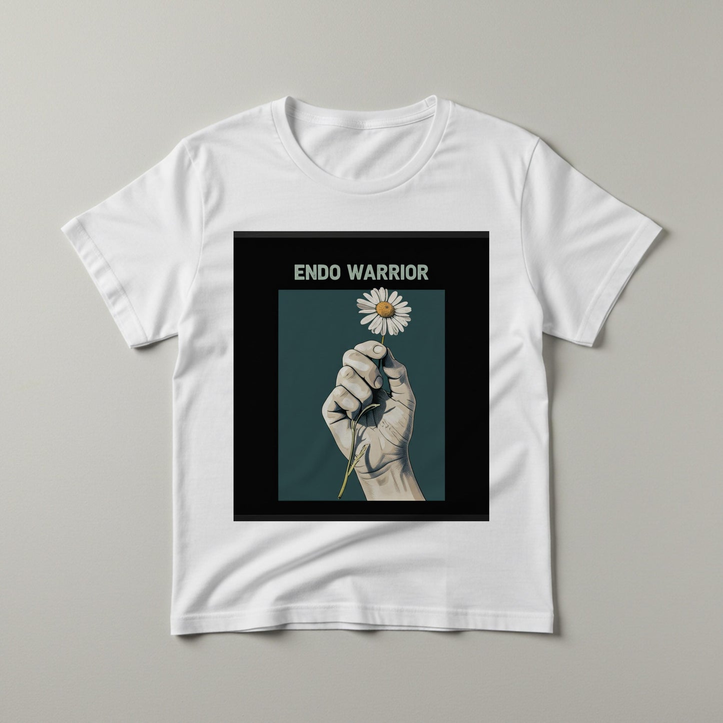Endo Warrior T-shirt | Endometriosis Awareness Shirt | Chronic Illness Support Tee | Empowering Daisy Design | Unisex Garment-Dyed Gift