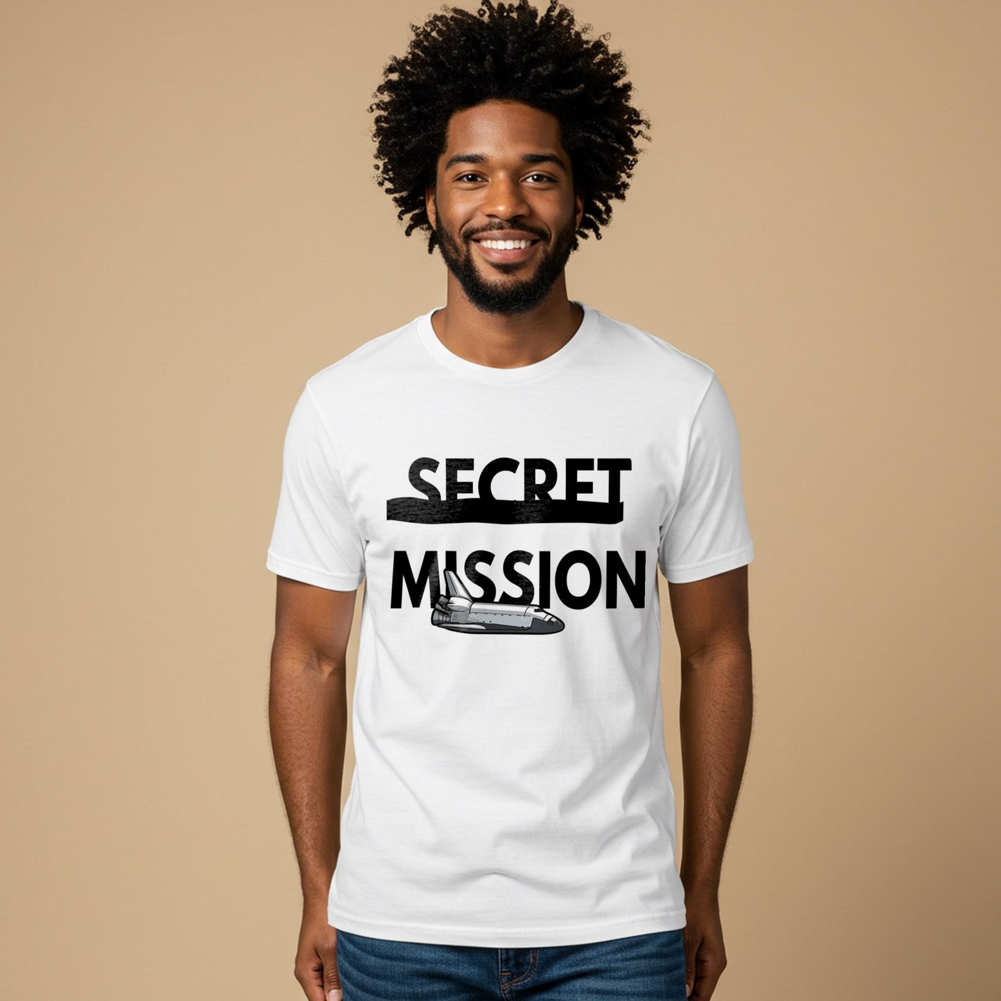 Secret Mission Space Shuttle Tee | Unisex Garment-Dyed T-Shirt | Kids & Adult Astronaut Mission Shirt | Sci-Fi Adventure Graphic Apparel