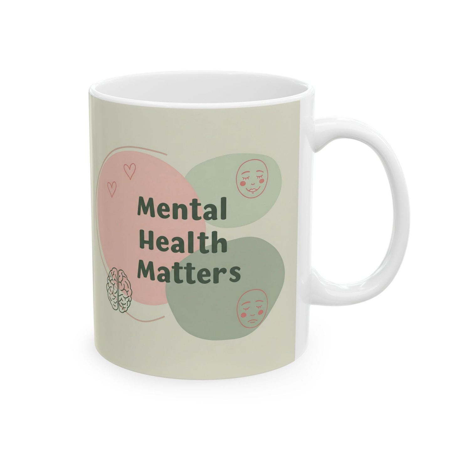 Mental Health Matters Mug - Inspirational Self-Care Coffee Cup for Morning Motivation