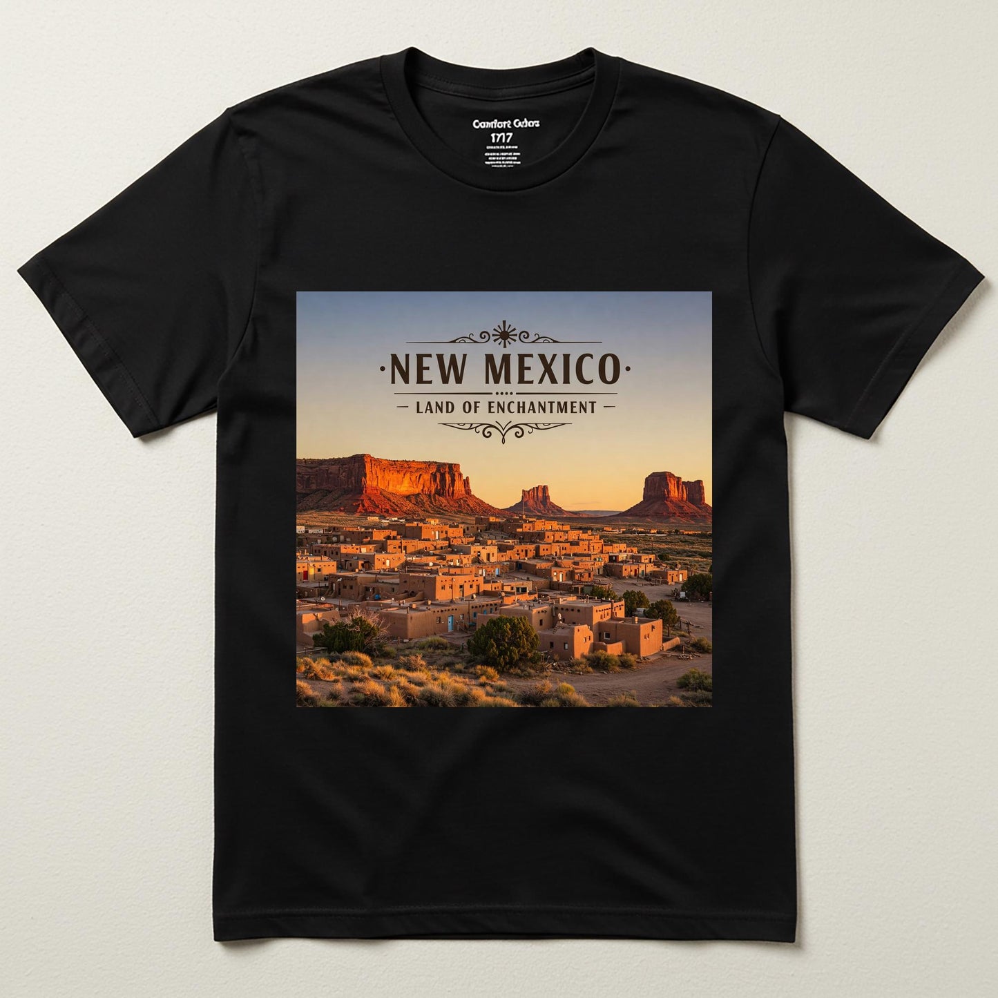 New Mexico Land of Enchantment T-Shirt | Southwestern Desert Landscape Tee | Vintage Style Travel Tee | State Pride Garment-Dyed Unisex