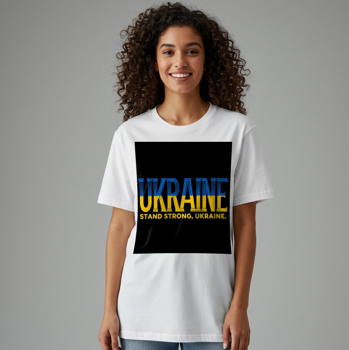 Unisex Garment-Dyed Ukraine Stand Strong T-Shirt | Ukrainian Flag Colors Tee | Support Ukraine Apparel | Patriotic Pride Gift for Solidarity