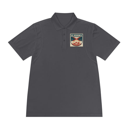 Alabama "Heart of Dixie" Sport Polo Shirt - Moisture-Wicking Lightweight Men's Golf Shirt - Athletic Fit, Classic Southern Style