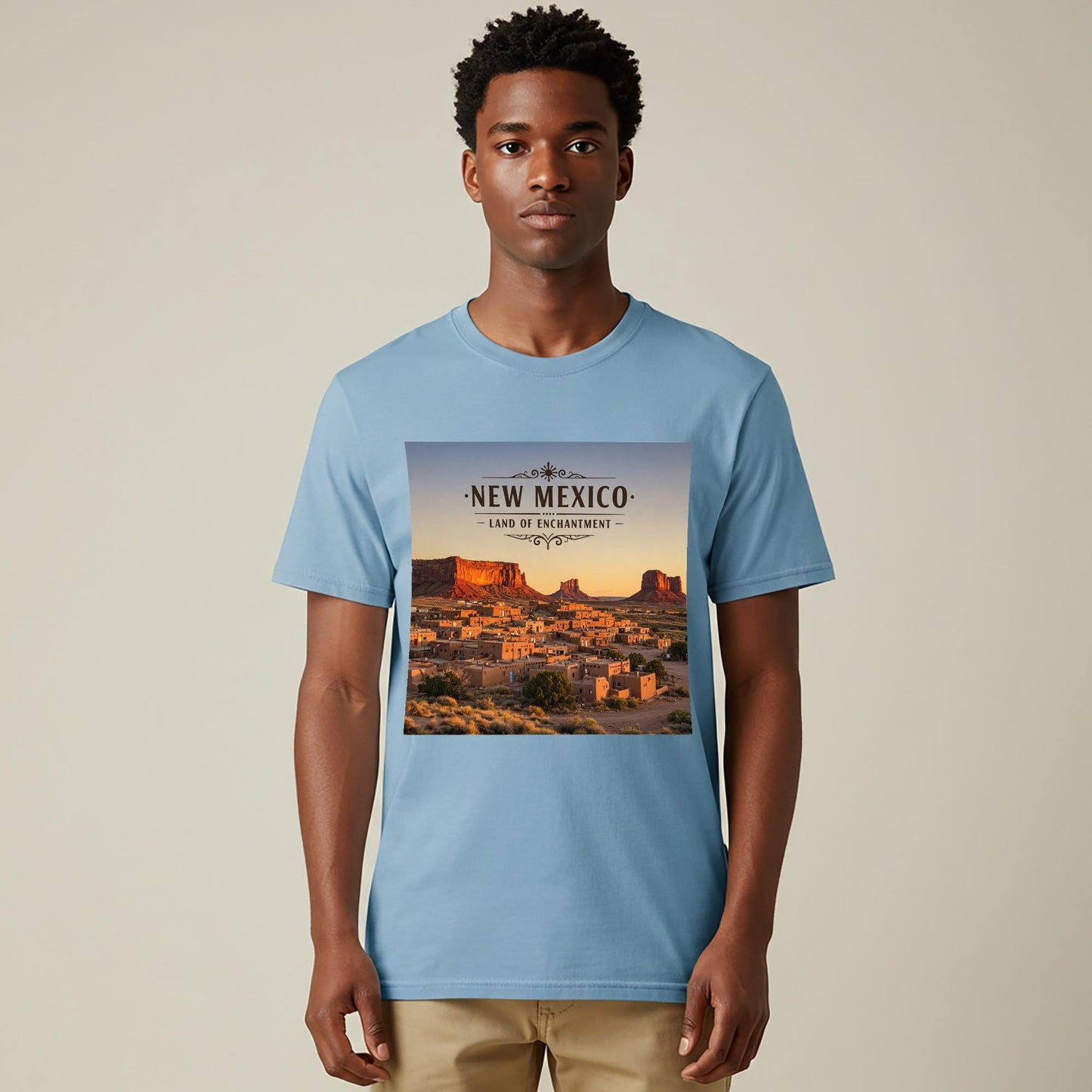 New Mexico Land of Enchantment T-Shirt | Southwestern Desert Landscape Tee | Vintage Style Travel Tee | State Pride Garment-Dyed Unisex