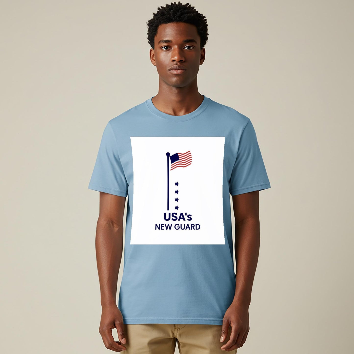 Unisex Garment-Dyed Patriotic Tee | USA's New Guard American Flag Shirt | Minimalist Pride Apparel | 4th of July Veterans Day Gift