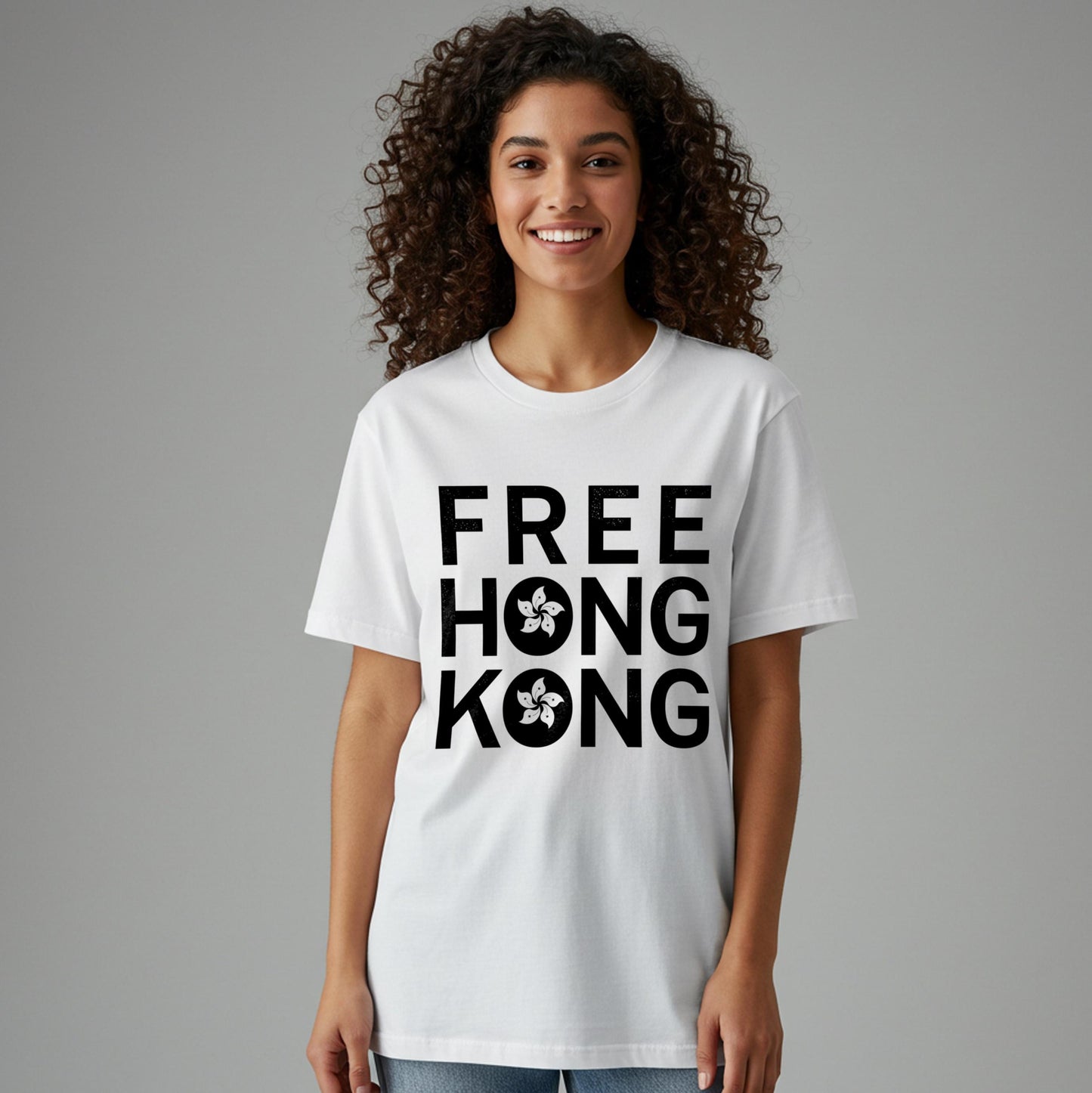 Free Hong Kong T-Shirt | Solidarity Bauhinia Flower Tee | Democracy Movement Apparel | Human Rights Activism Shirt | Unisex Garment Dyed Top