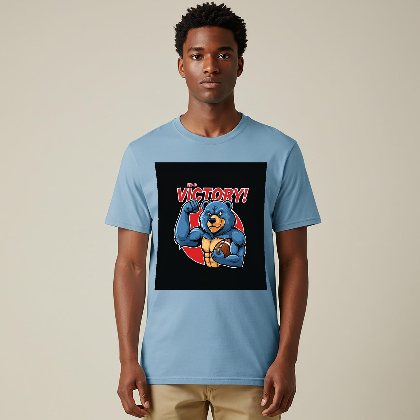 Football Bear Victory T-shirt | Game Day Apparel | Unisex Garment-Dyed Tee | Sports Fan Gift | Winning Team Spirit Wear | Champion Bear Art