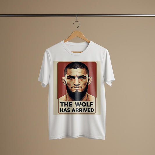 Unisex Garment-Dyed T-shirt | The Wolf Has Arrived MMA Fan Apparel | Bold Fighter Graphic Tee | Vintage Propaganda Style Statement Shirt